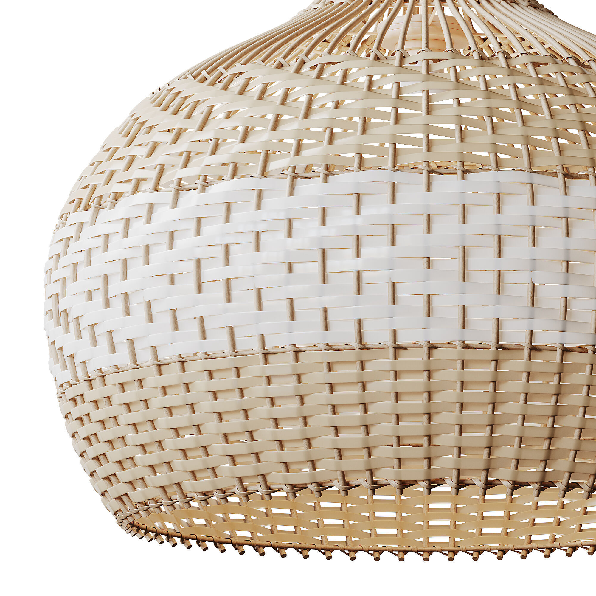 Lampshade Rattan Pendant Light 3D model_3