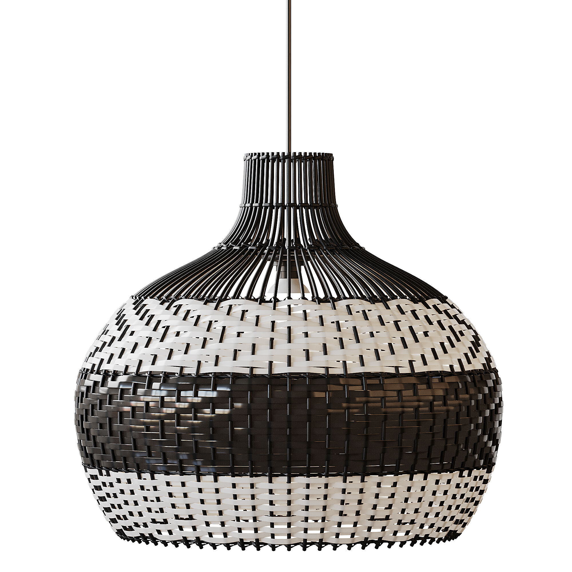 Lampshade Rattan Pendant Light 3D model_9