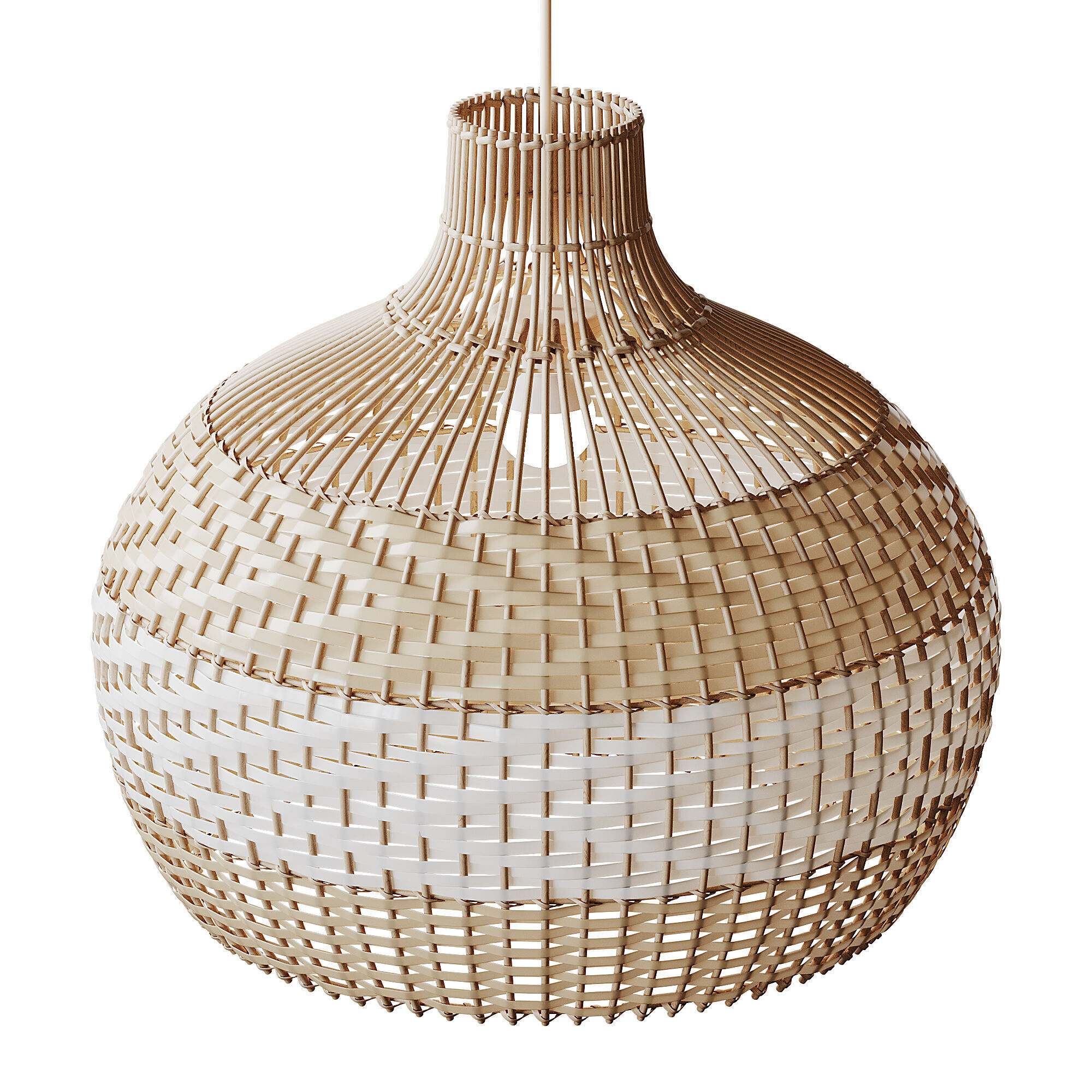 Lampshade Rattan Pendant Light 3D model_2