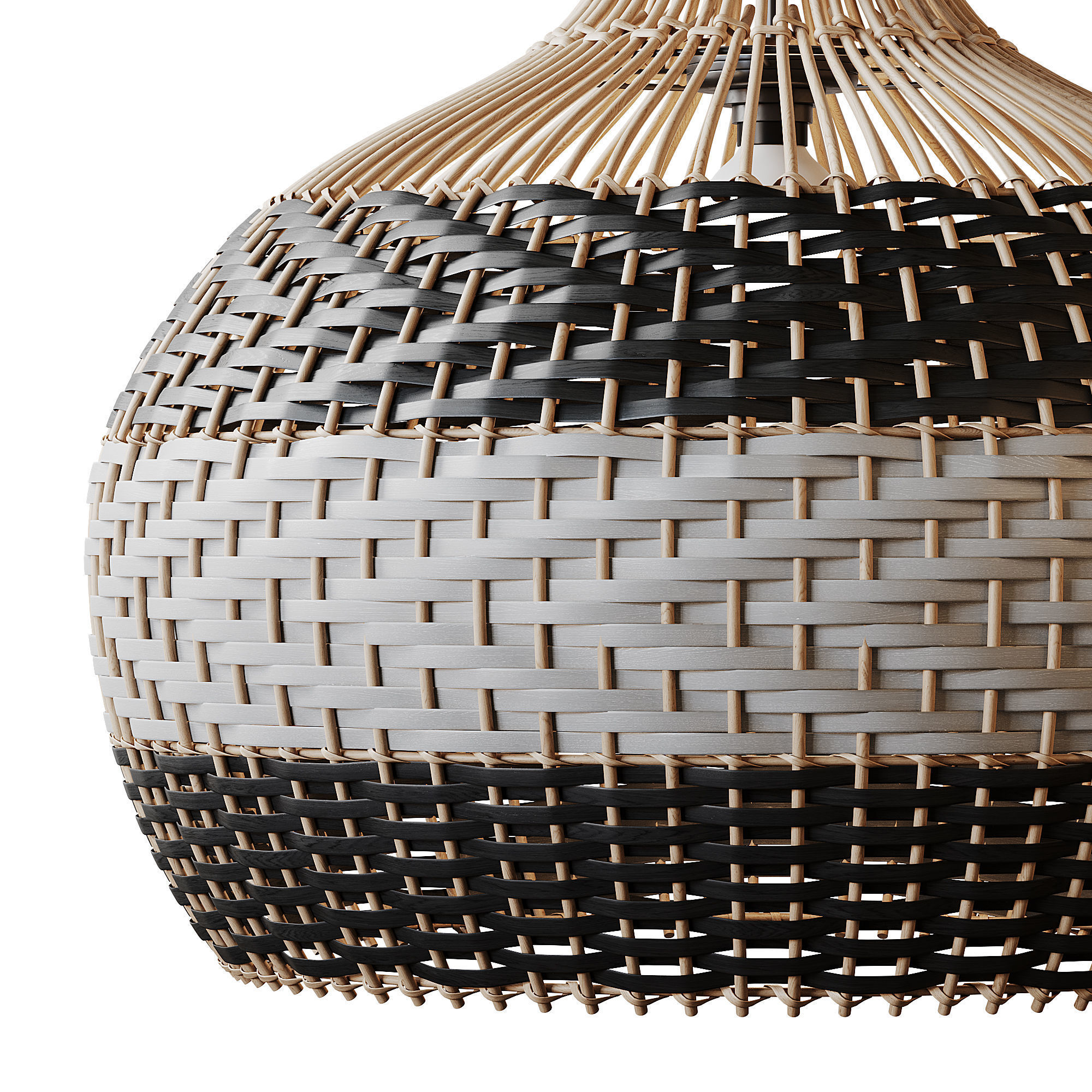 Lampshade Rattan Pendant Light 3D model_6
