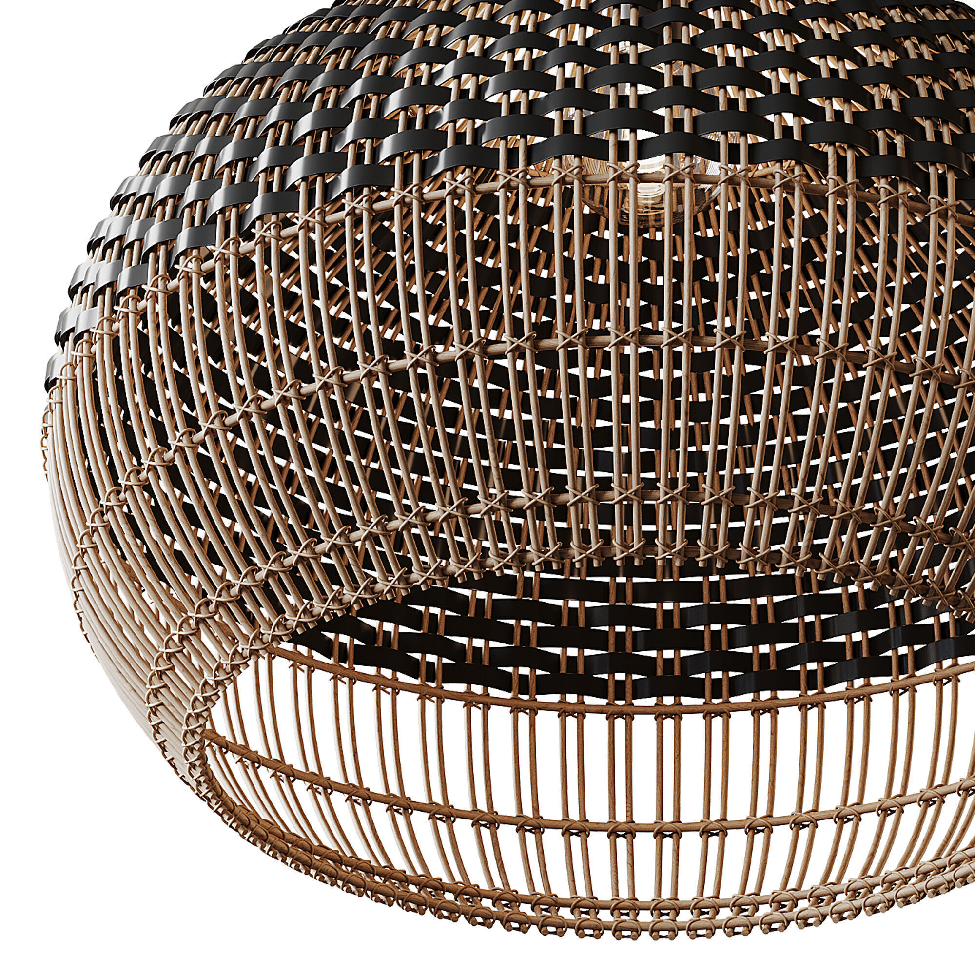 Lampshade Rattan Pendant Light 3D model_12