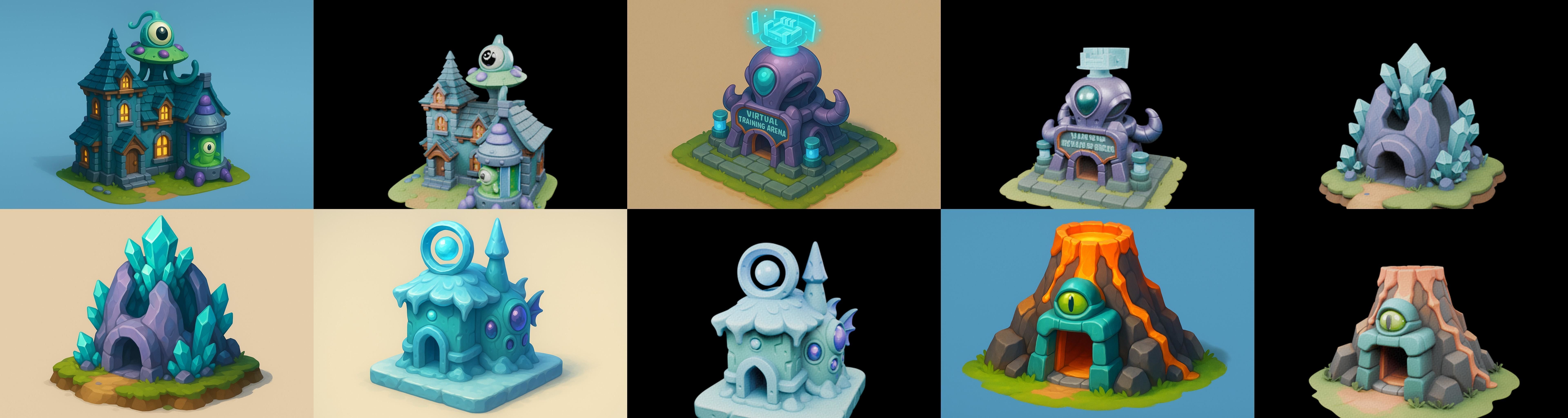 Alien Building bundle 1 pack 100 glb 3D model_5