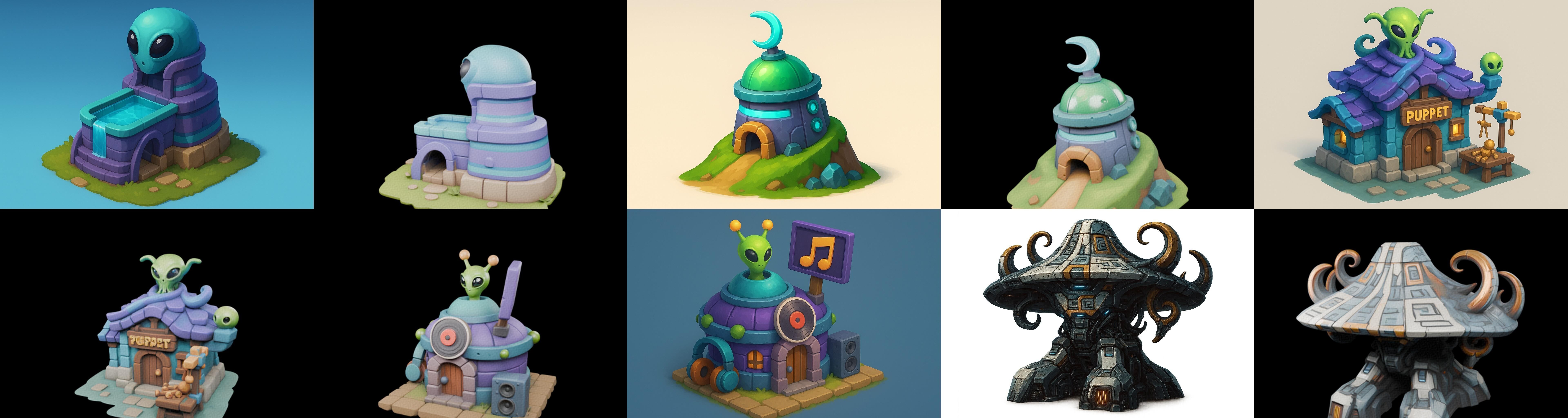 Alien Building bundle 1 pack 100 glb 3D model_19