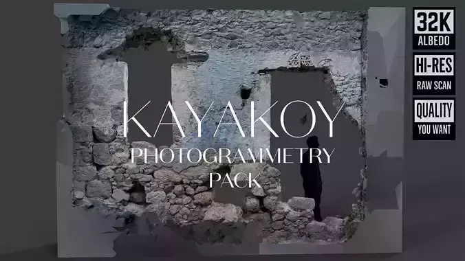 Abandoned House Ruined Part Scan - Broken Wall 08 3D model