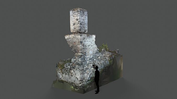 Abandoned House Ruined Part Scan - Broken Wall 09 3D model