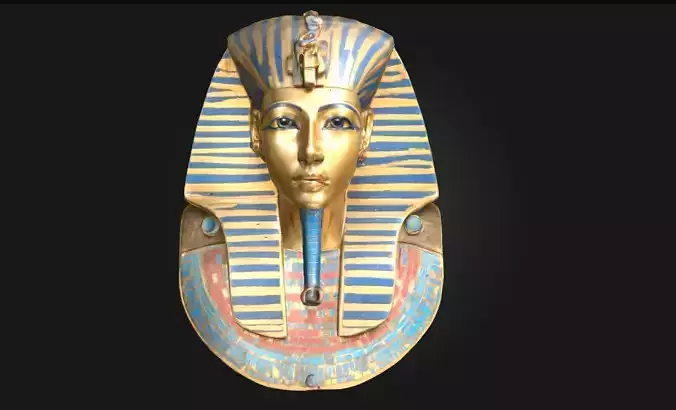 Pharaohs Golden Mask  Regal Artifact Model for Historical 