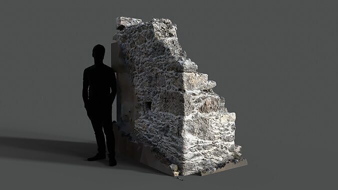 Abandoned House Ruined Part Scan - Broken Wall 10 3D model
