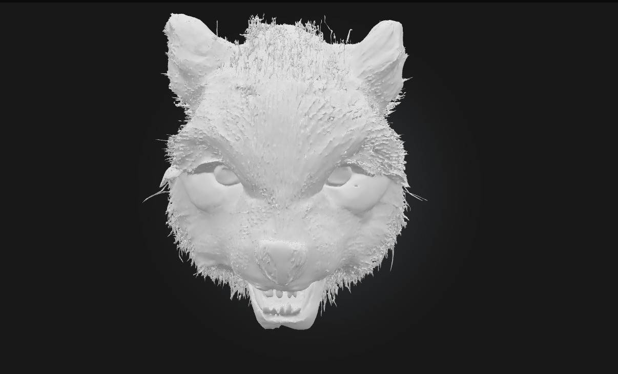Ferocious Wolf Face Intense Animal Bust Model for Fantasy 3D model_5