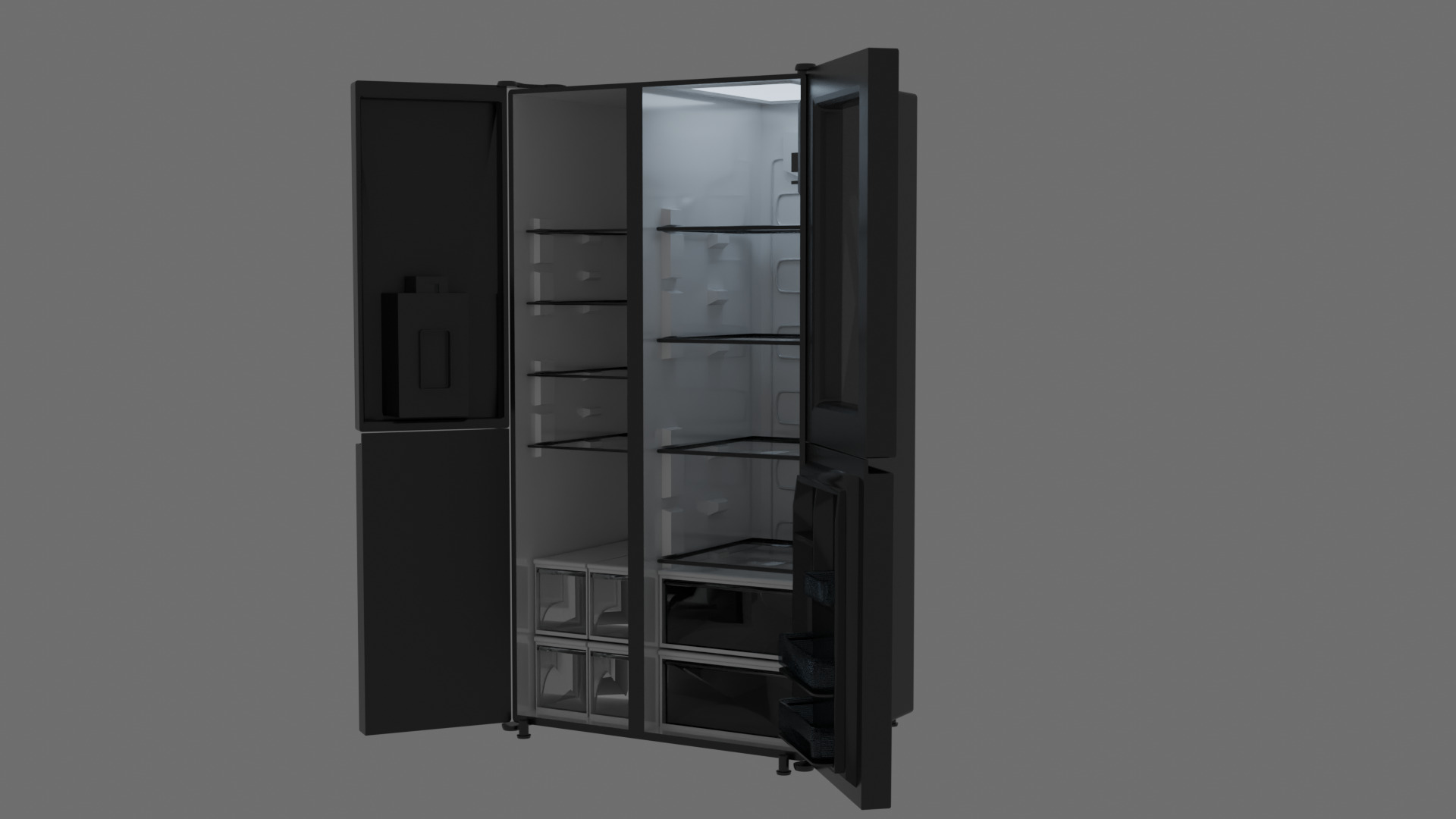 LED Smart Fridge 3D model_5