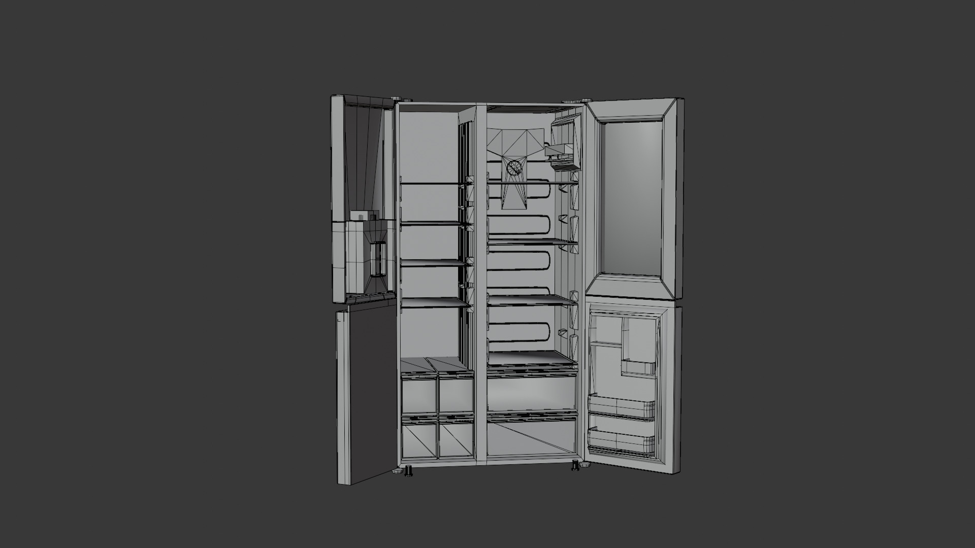 LED Smart Fridge 3D model_4