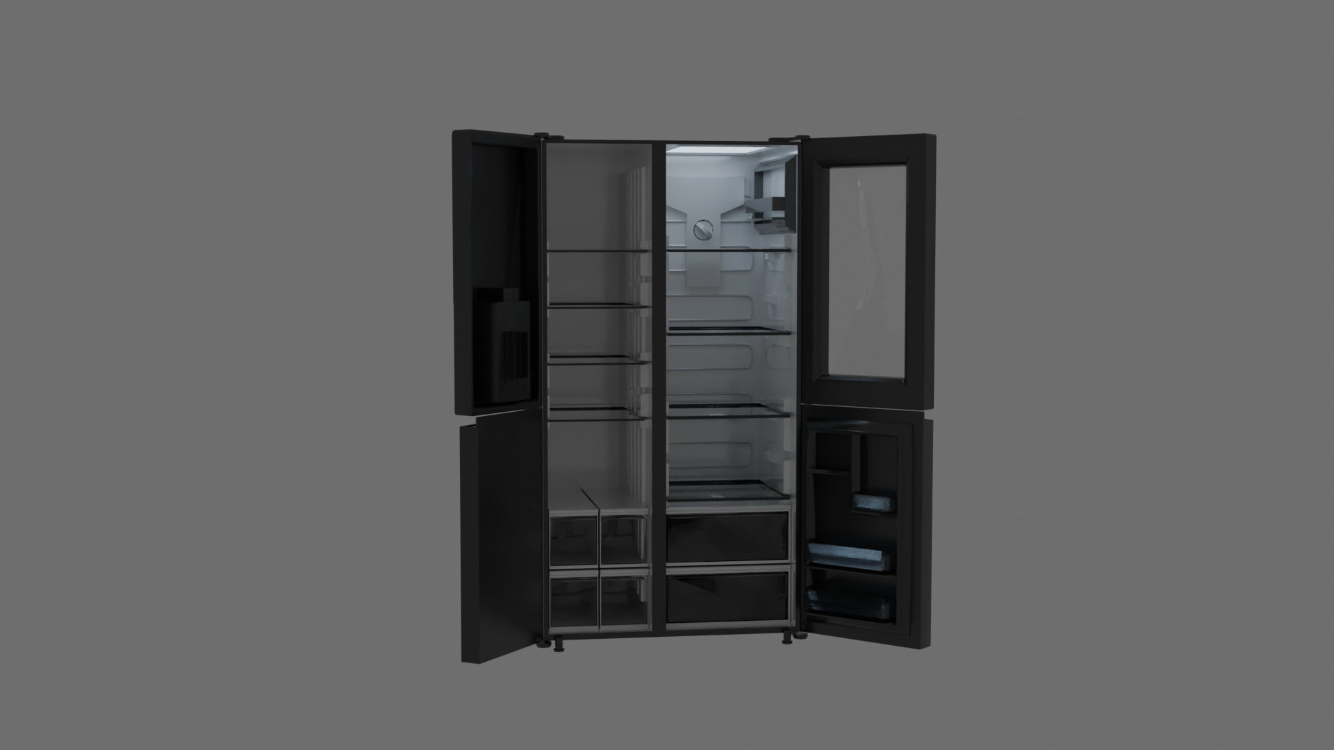 LED Smart Fridge 3D model_3