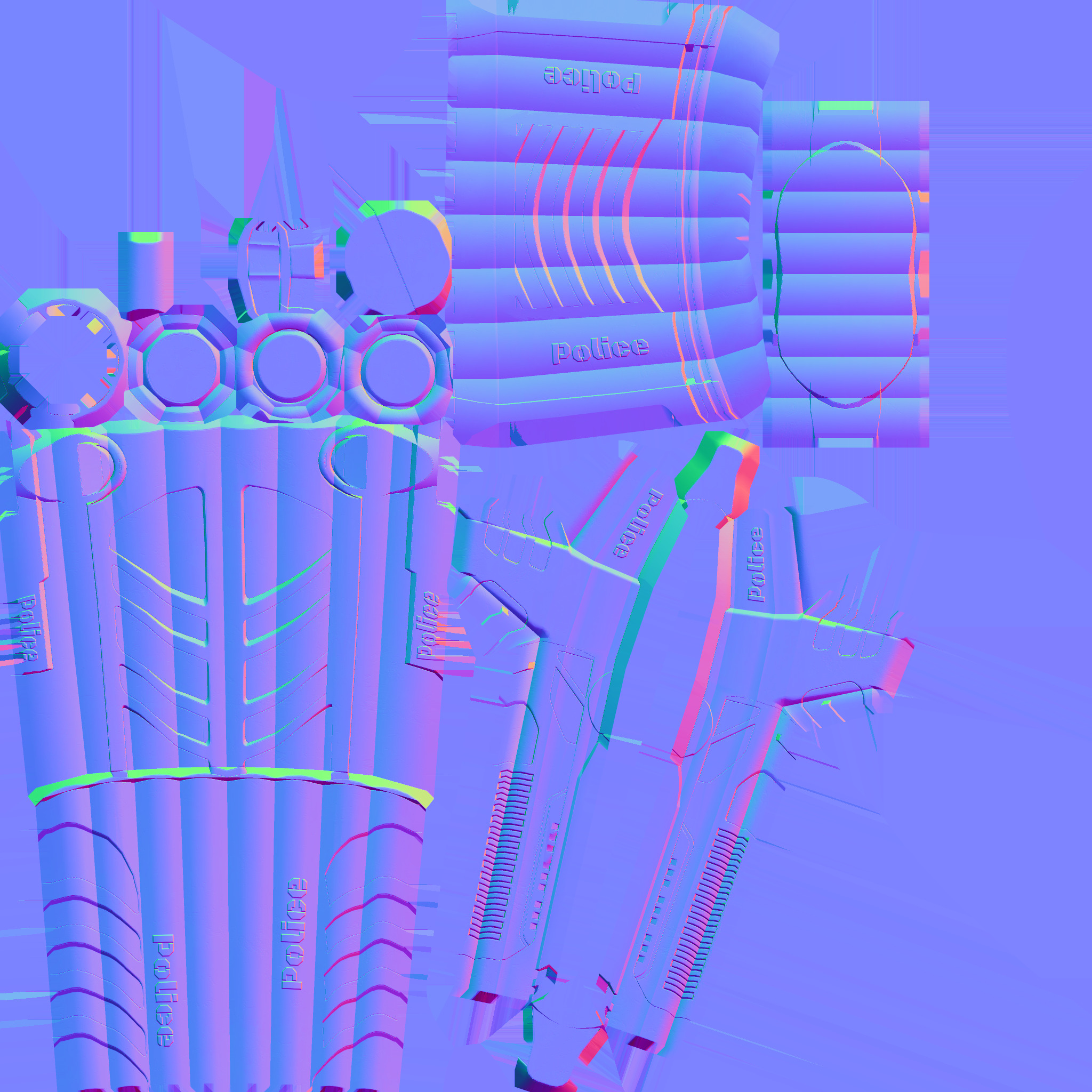 Futuristic Police - Rocket Launcher Low-poly 3D model_7