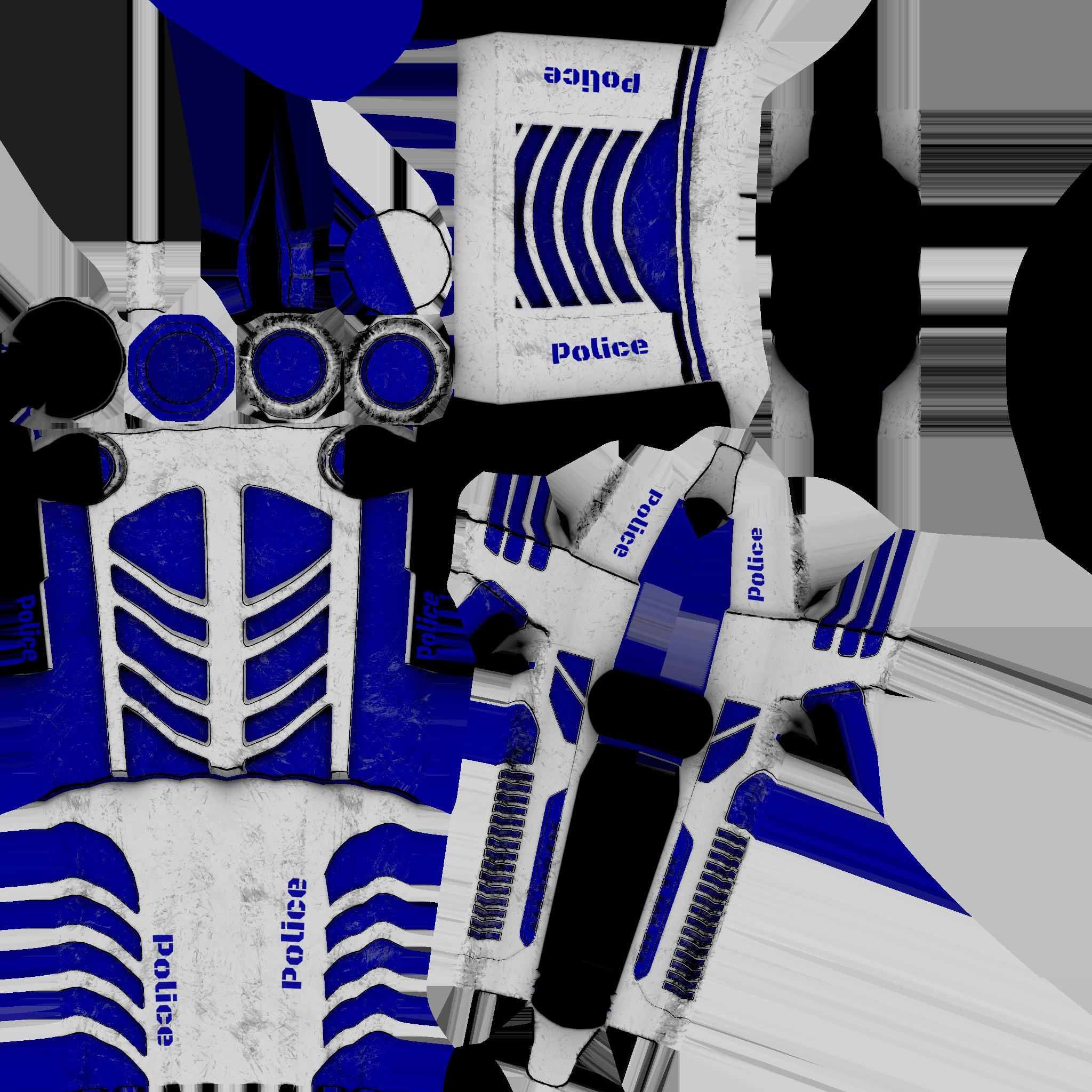 Futuristic Police - Rocket Launcher Low-poly 3D model_9