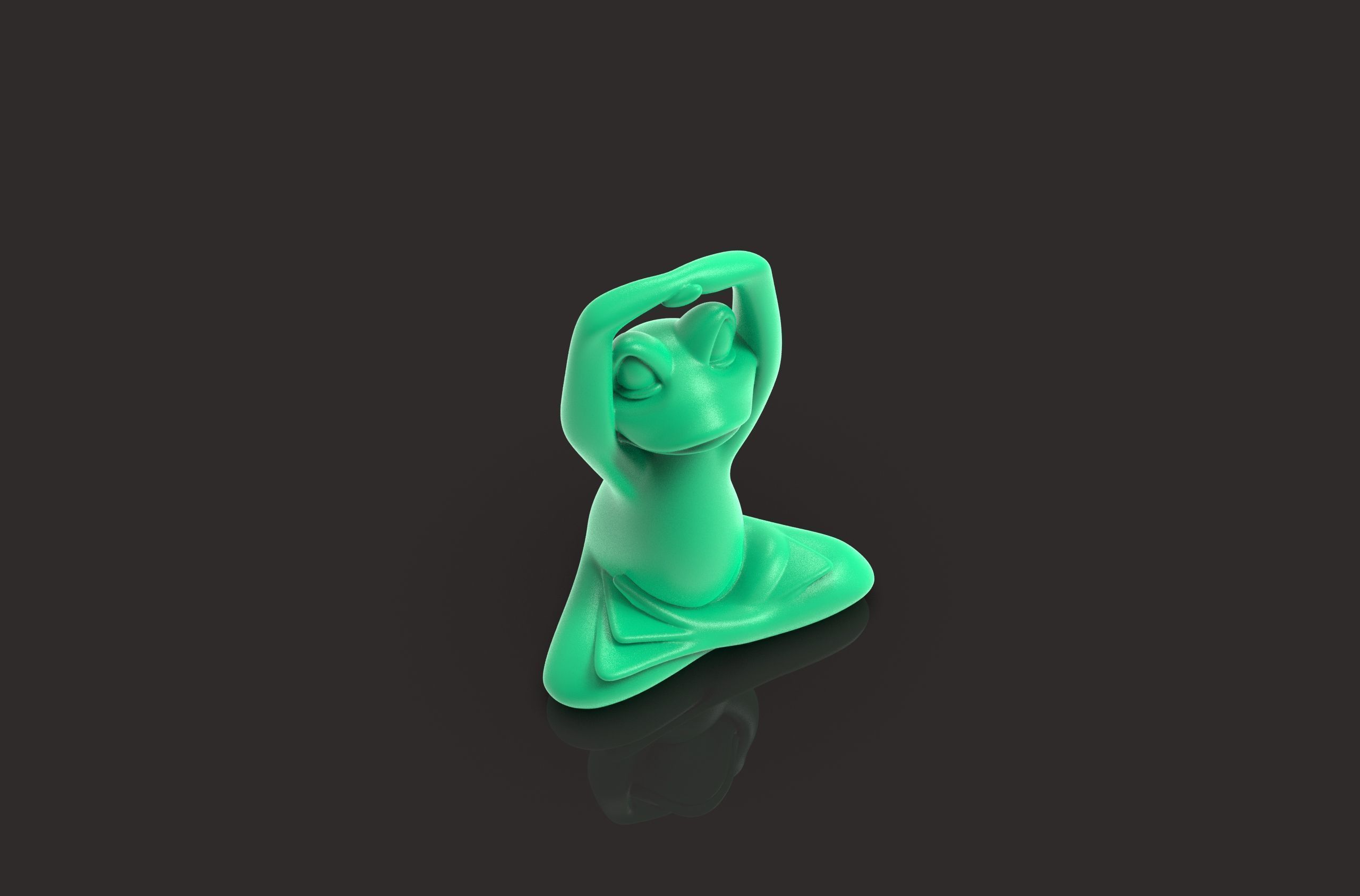 Meditation Frog Statues for Home Office Shelf Decor 3D print model_5