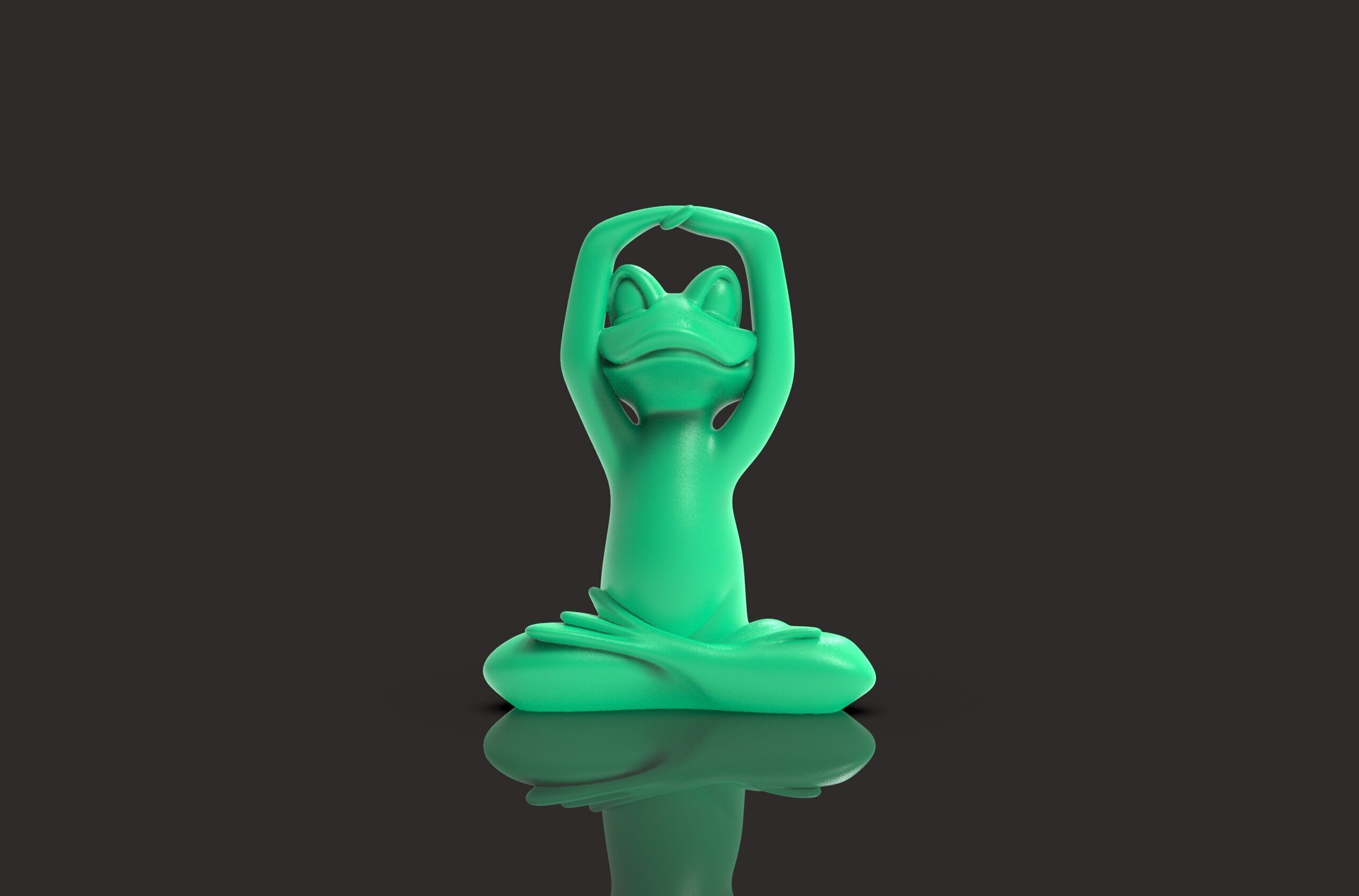Meditation Frog Statues for Home Office Shelf Decor 3D print model_7