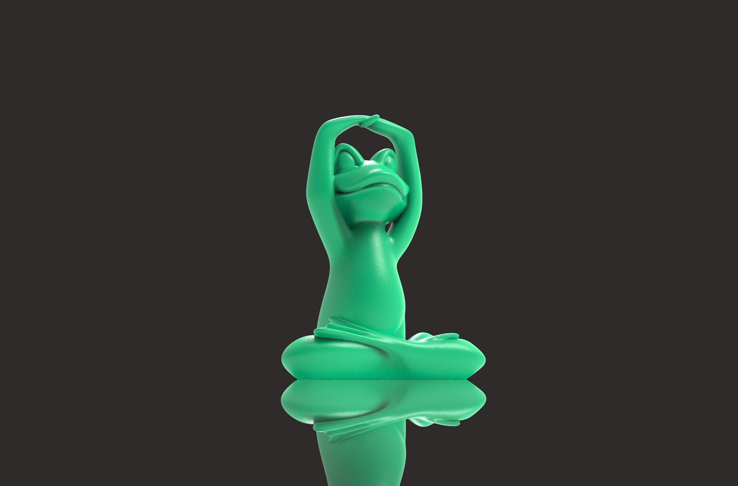 Meditation Frog Statues for Home Office Shelf Decor 3D print model_2