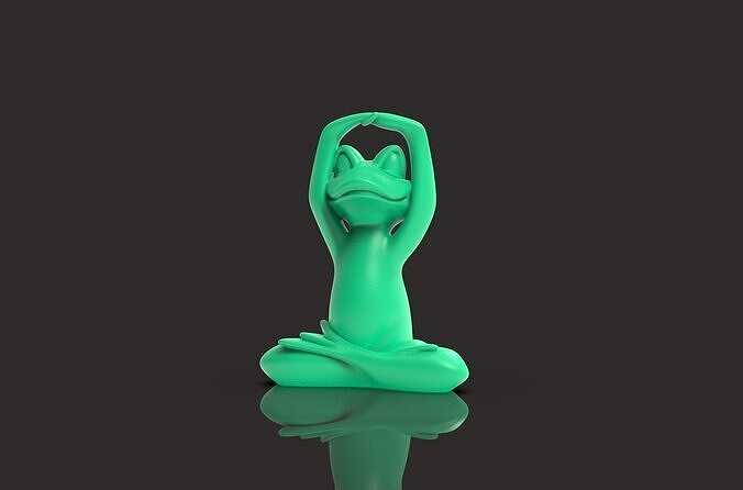 Meditation Frog Statues for Home Office Shelf Decor 3D print model