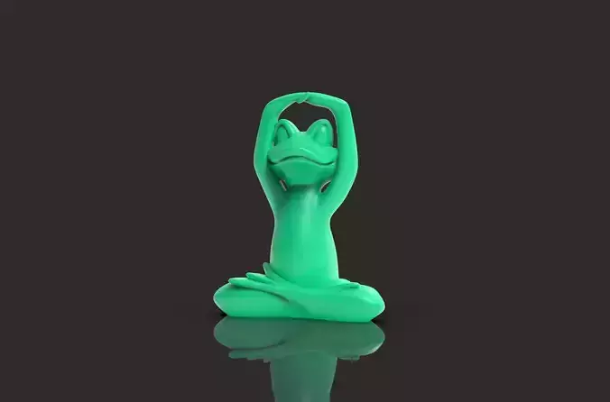 Meditation Frog Statues for Home Office Shelf Decor 3D print model