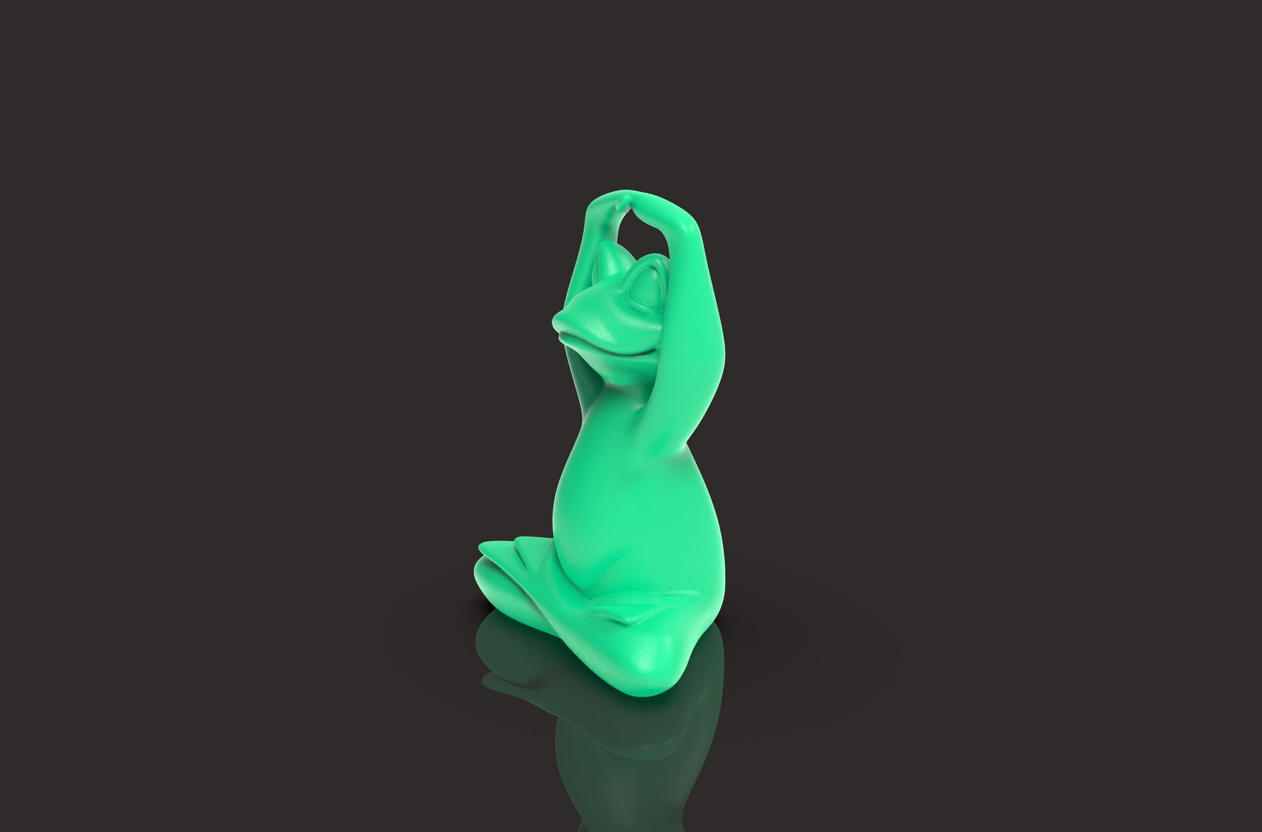 Meditation Frog Statues for Home Office Shelf Decor 3D print model_3