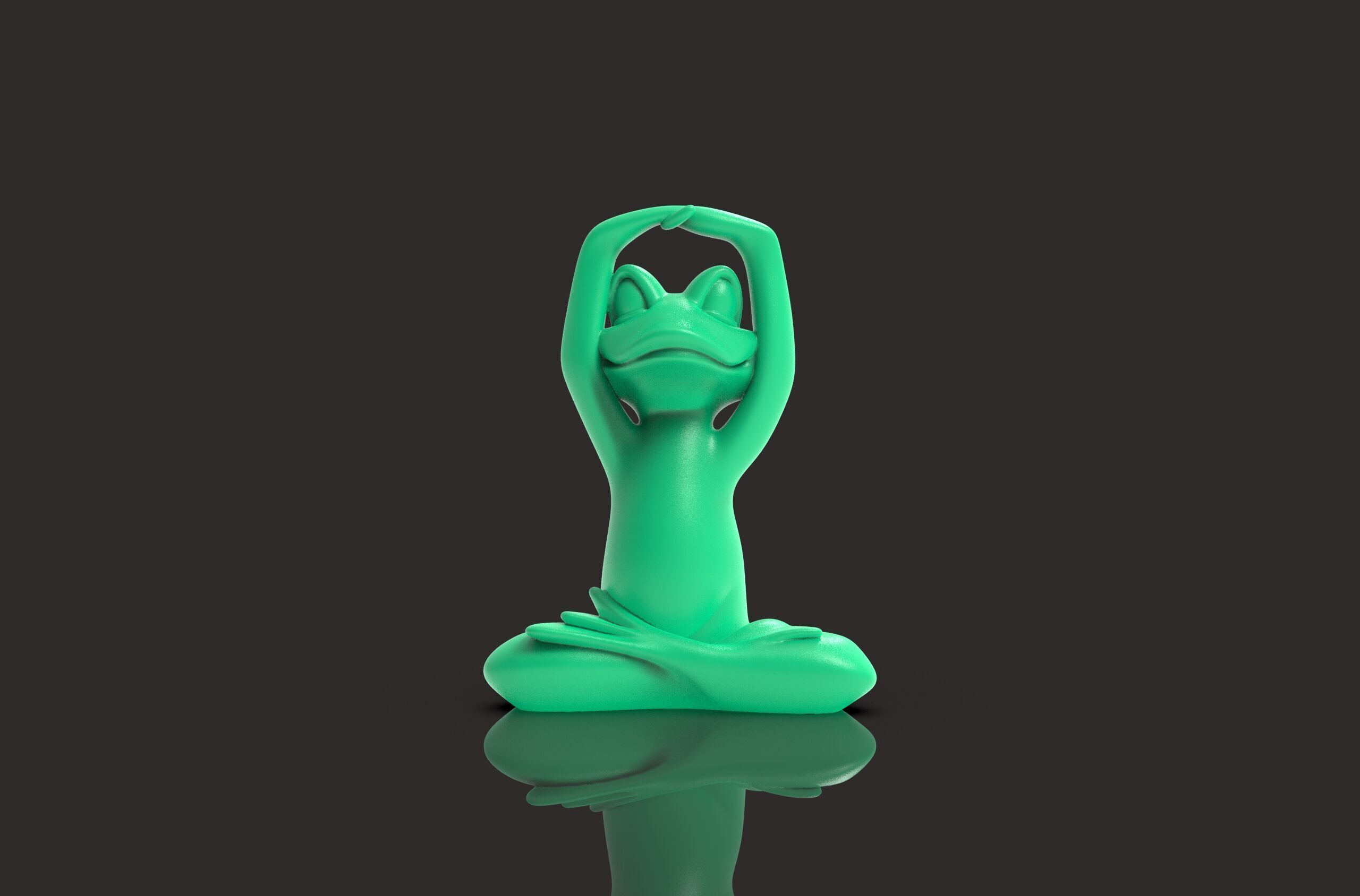 Meditation Frog Statues for Home Office Shelf Decor 3D print model_6