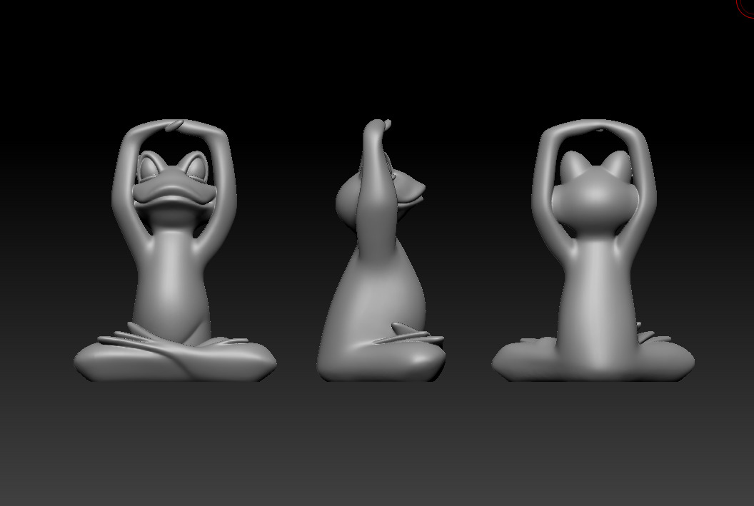 Meditation Frog Statues for Home Office Shelf Decor 3D print model_15