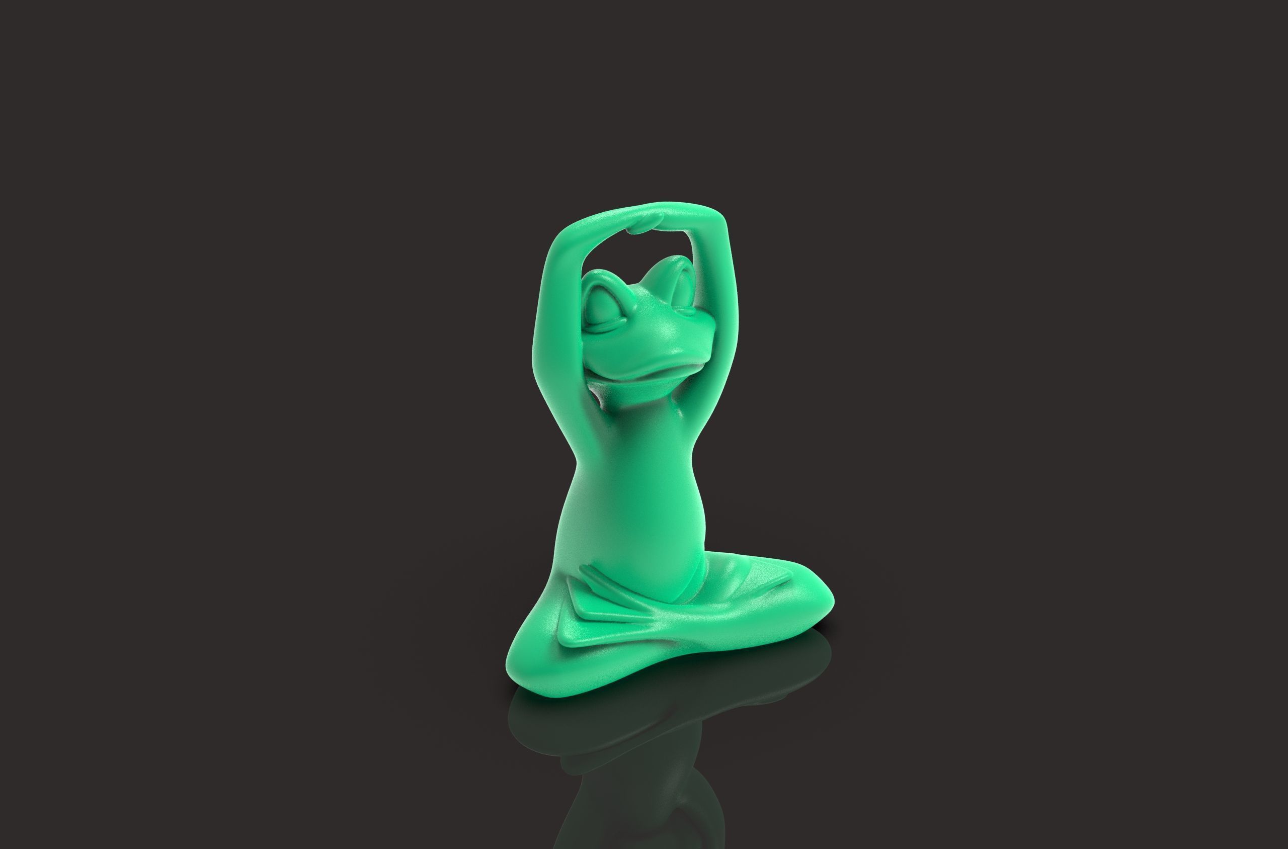 Meditation Frog Statues for Home Office Shelf Decor 3D print model_1