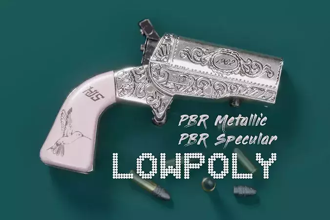 HJS Frontier Four Derringer Engraved Humming Bird Grip