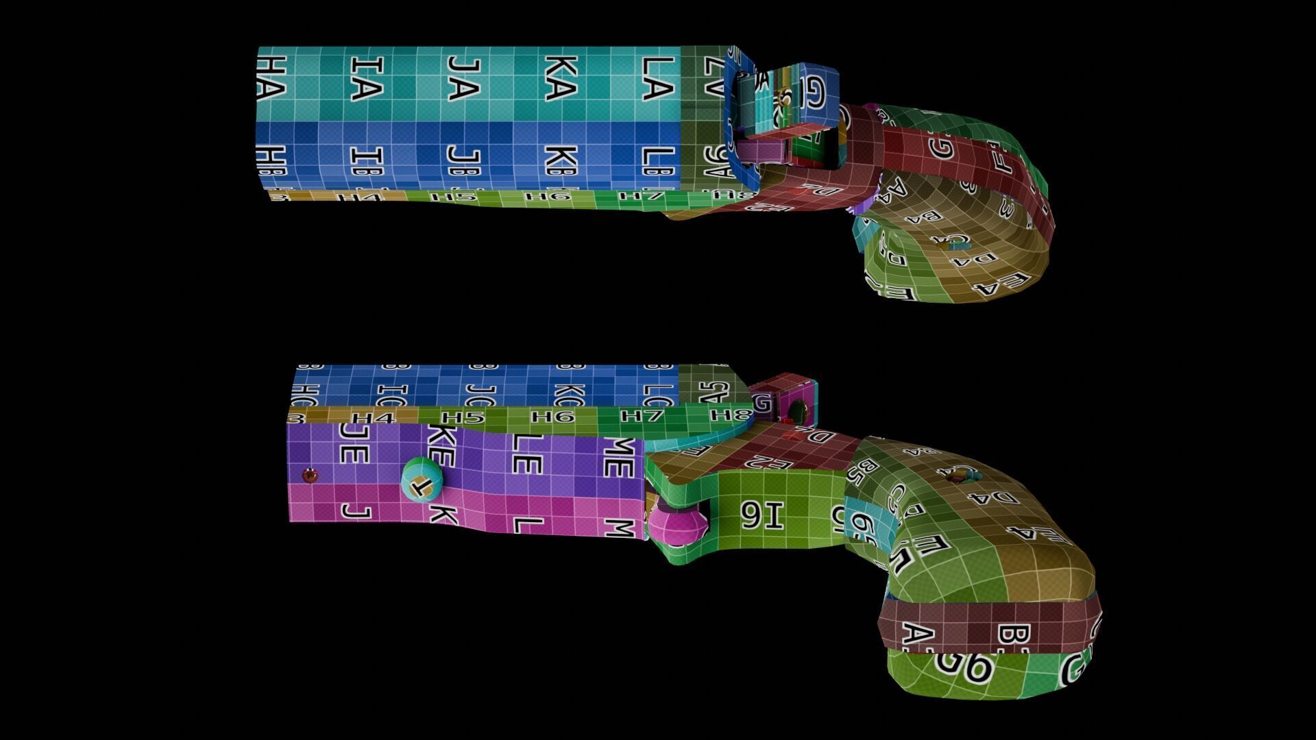 HJS Frontier Four Derringer Engraved Humming Bird Grip Low-poly 3D model_42