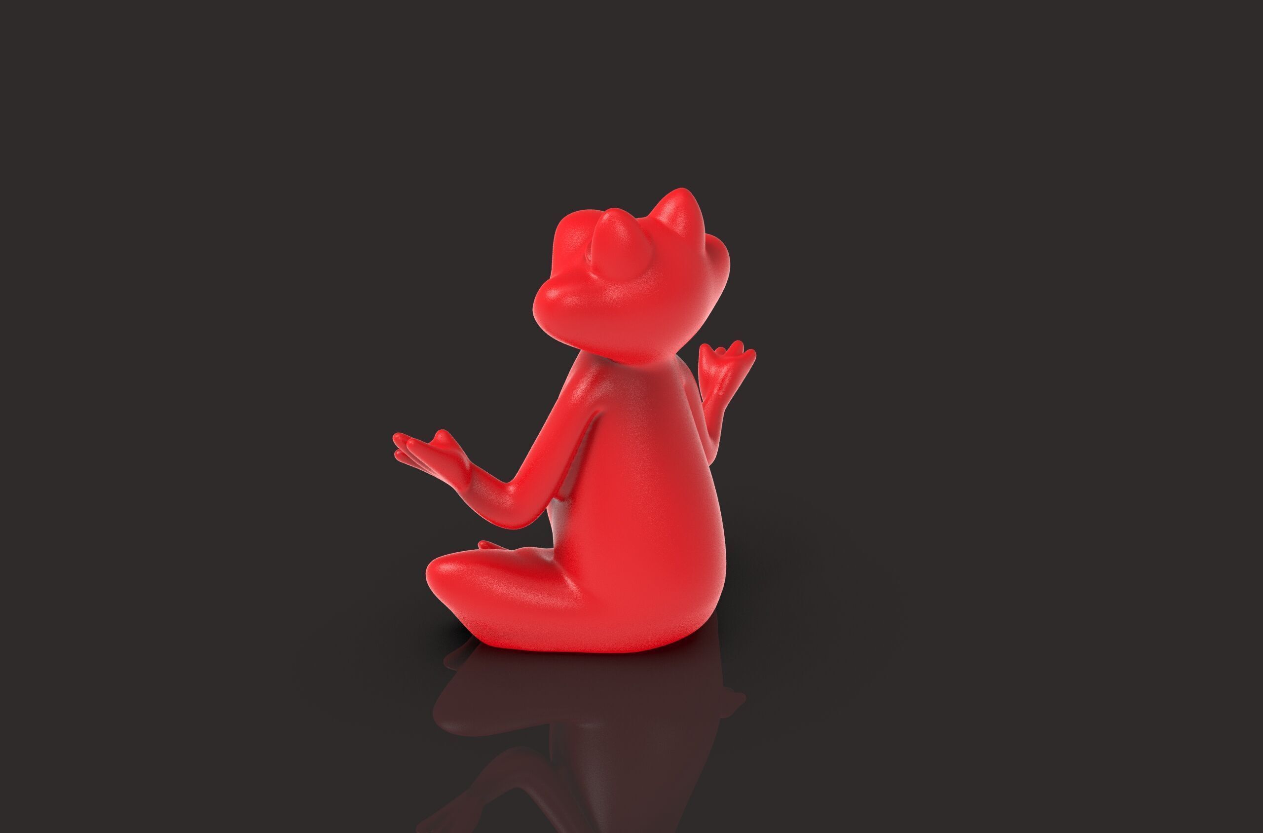 Meditation Frog Statues for Home Office Shelf Decor 3D print model_5