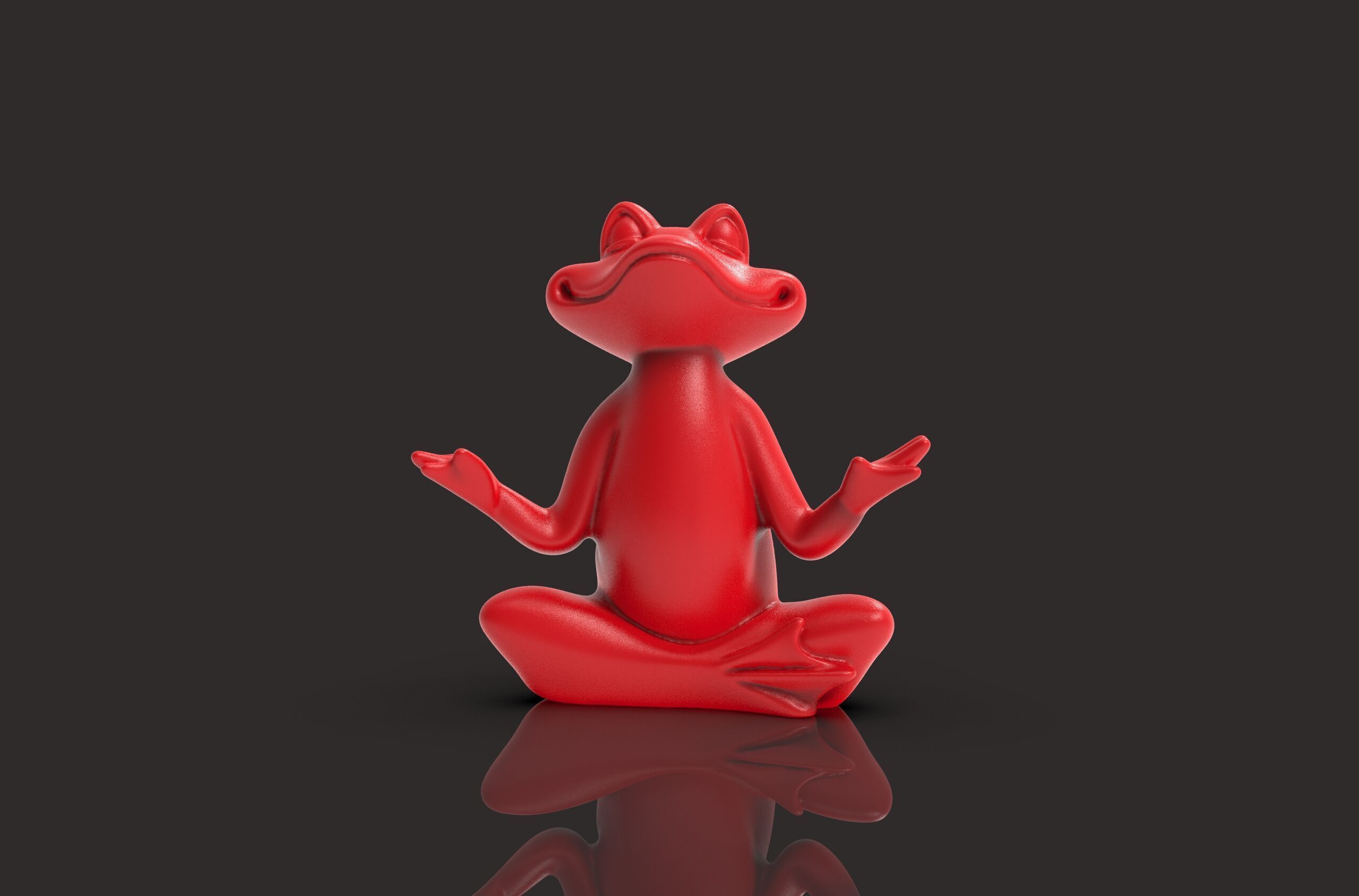 Meditation Frog Statues for Home Office Shelf Decor 3D print model_4