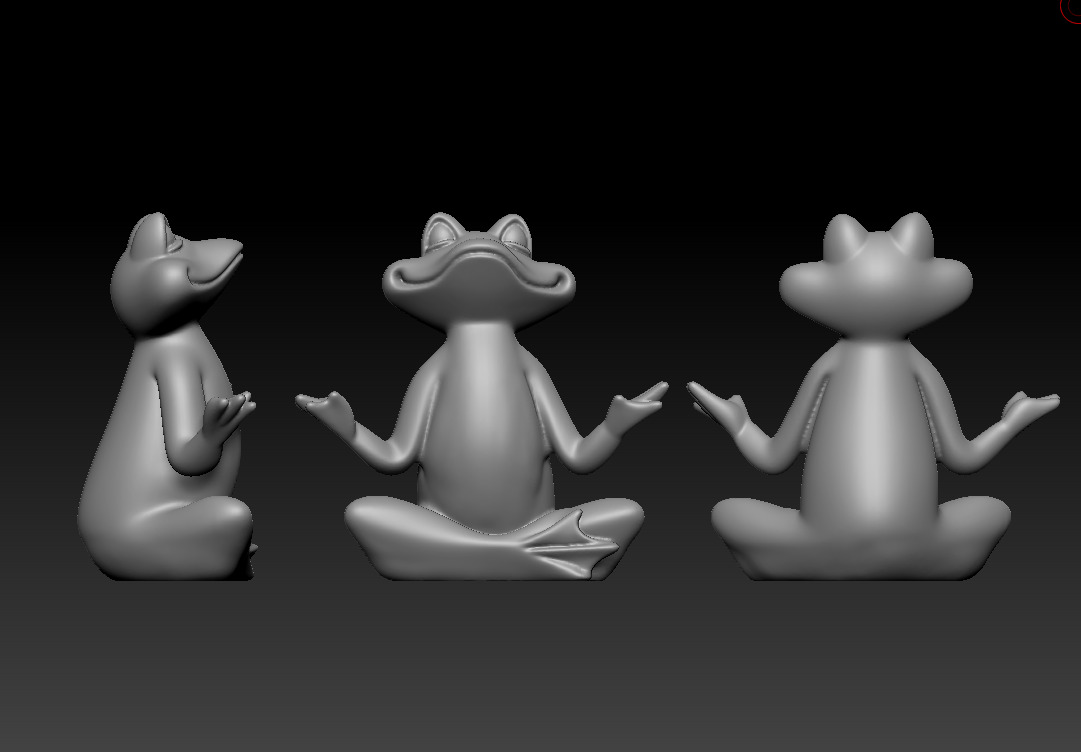 Meditation Frog Statues for Home Office Shelf Decor 3D print model_11