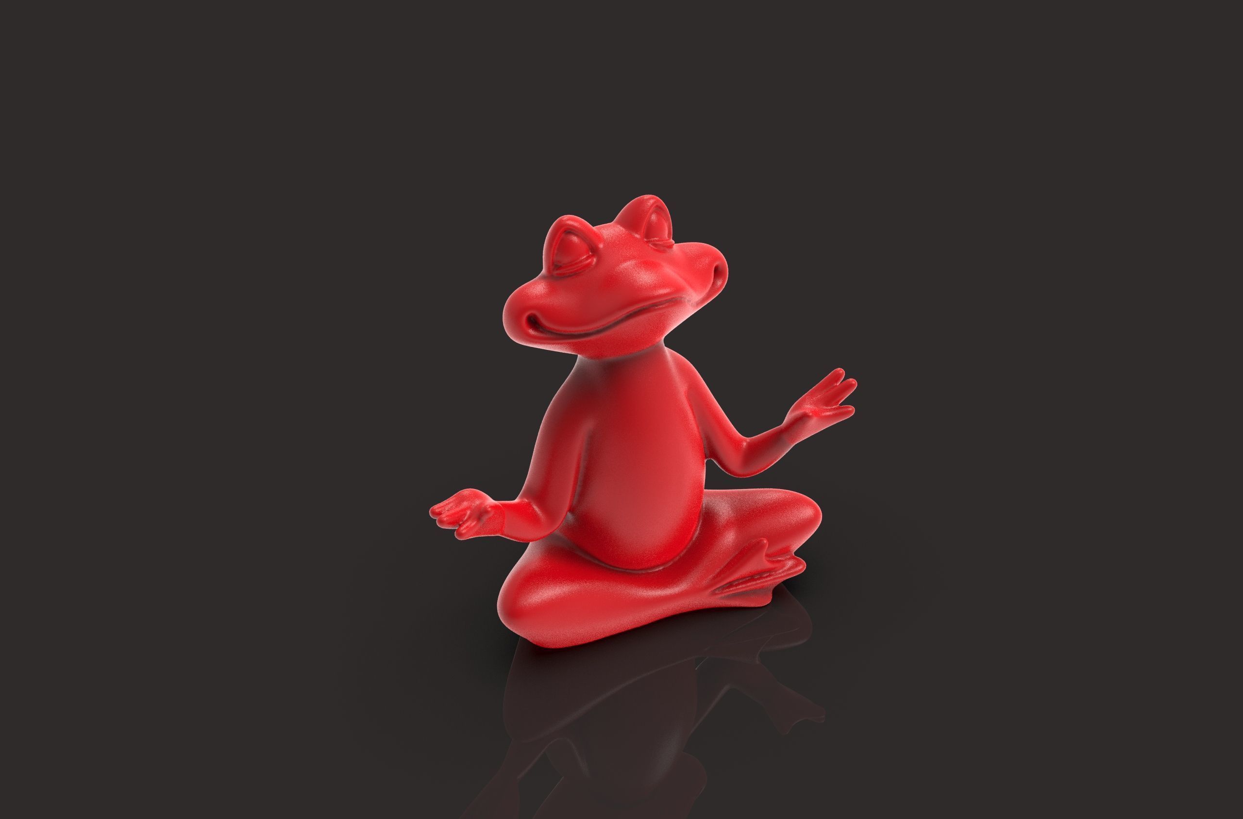 Meditation Frog Statues for Home Office Shelf Decor 3D print model_1