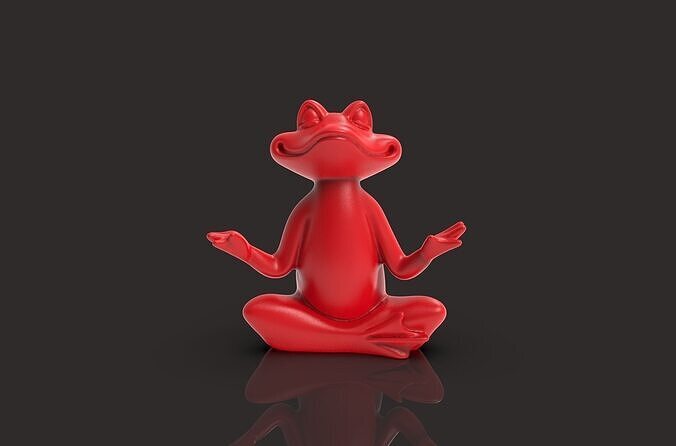 Meditation Frog Statues for Home Office Shelf Decor 3D print model