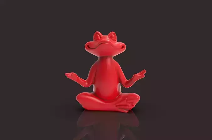 Meditation Frog Statues for Home Office Shelf Decor 3D print model