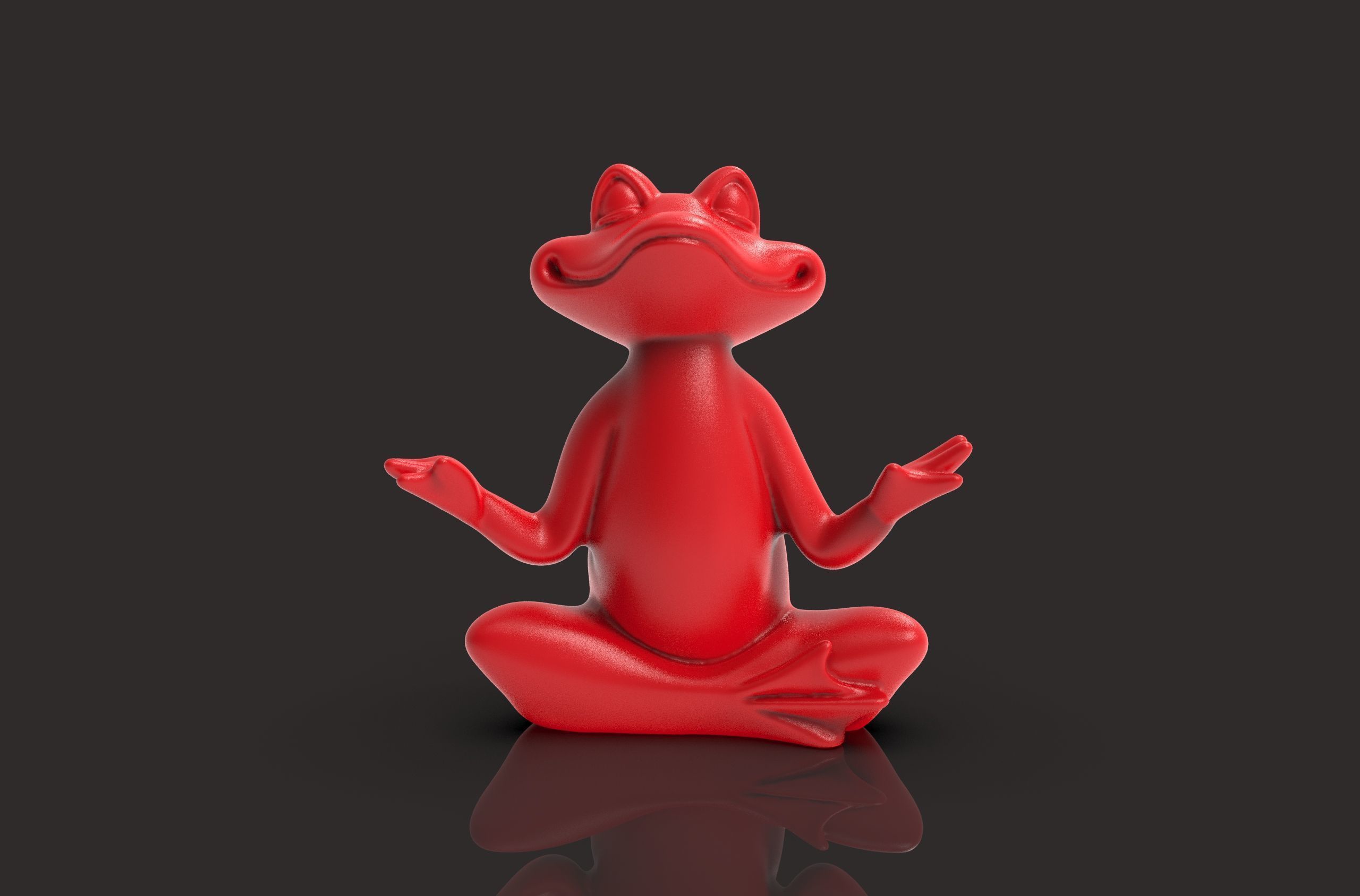 Meditation Frog Statues for Home Office Shelf Decor 3D print model_7