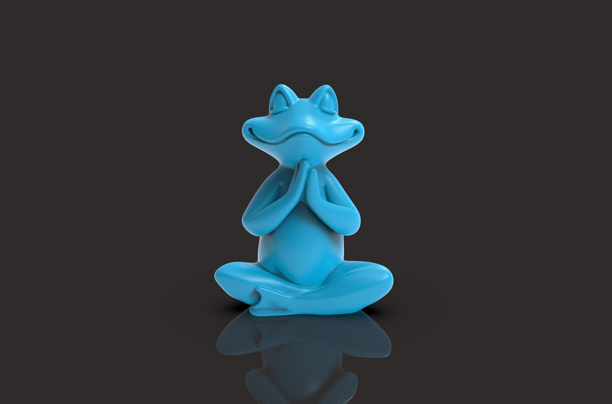 Meditation Frog Statues for Home Office Shelf Decor 3D print model_1