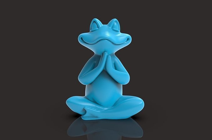 Meditation Frog Statues for Home Office Shelf Decor 3D print model
