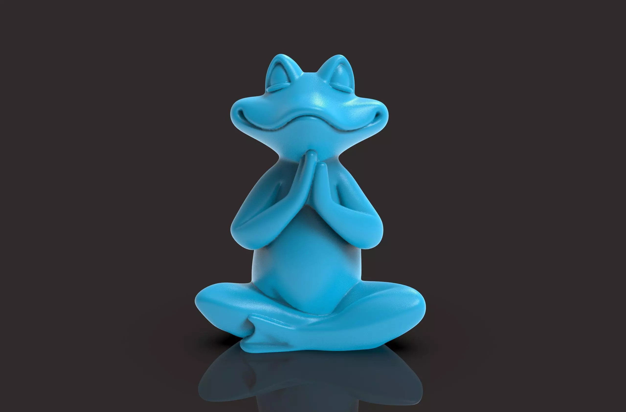 Meditation Frog Statues for Home Office Shelf Decor 3D print model_0