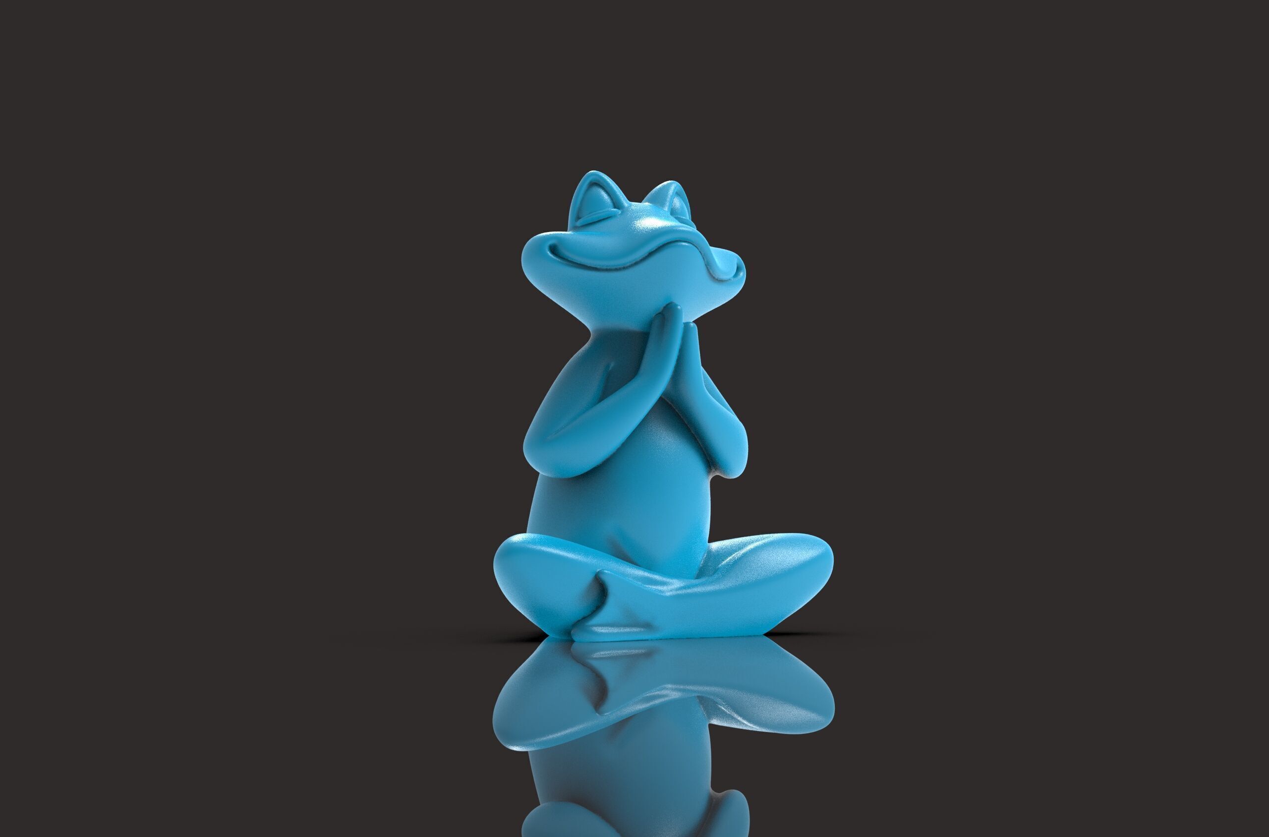 Meditation Frog Statues for Home Office Shelf Decor 3D print model_6