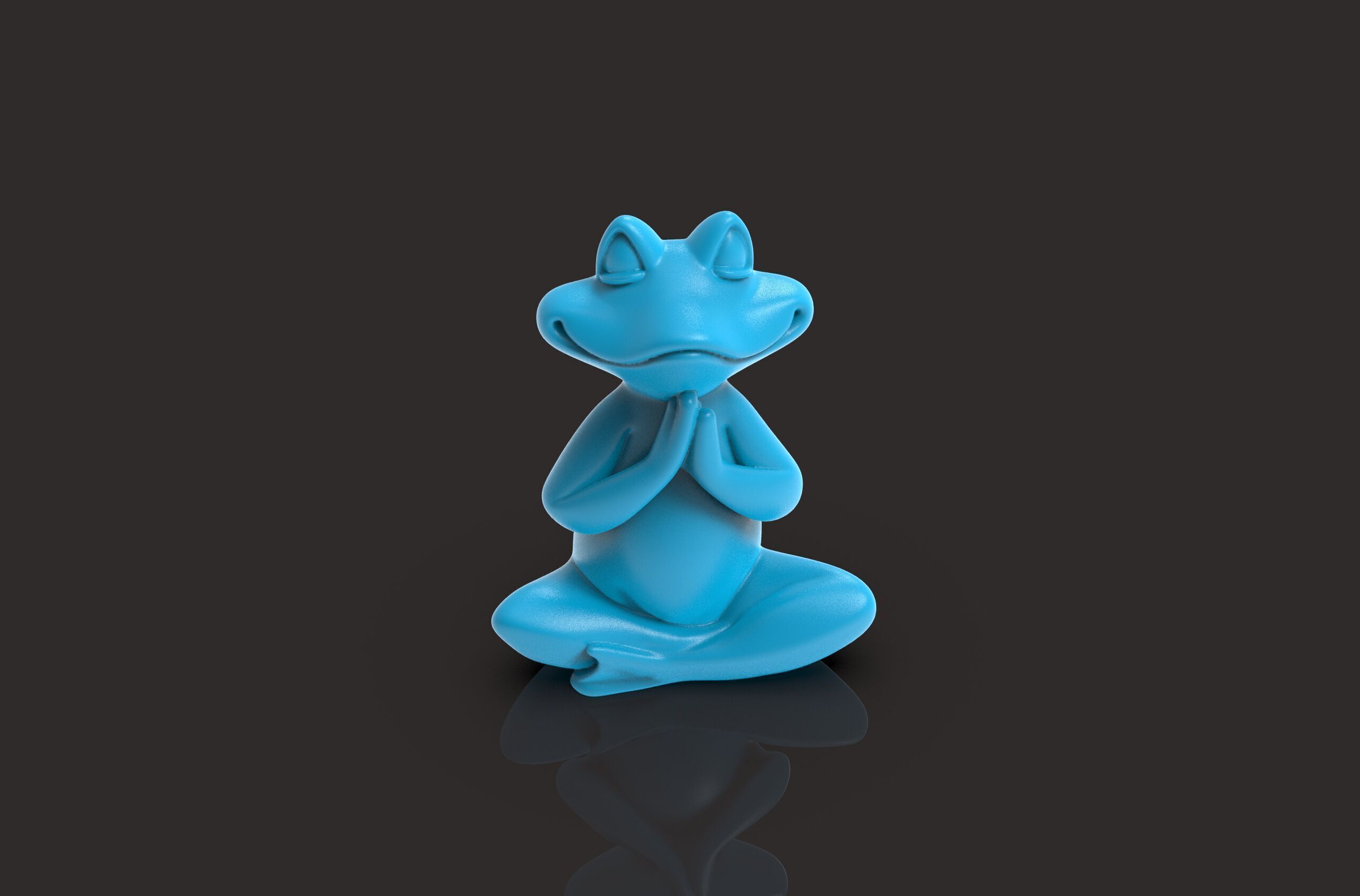 Meditation Frog Statues for Home Office Shelf Decor 3D print model_2
