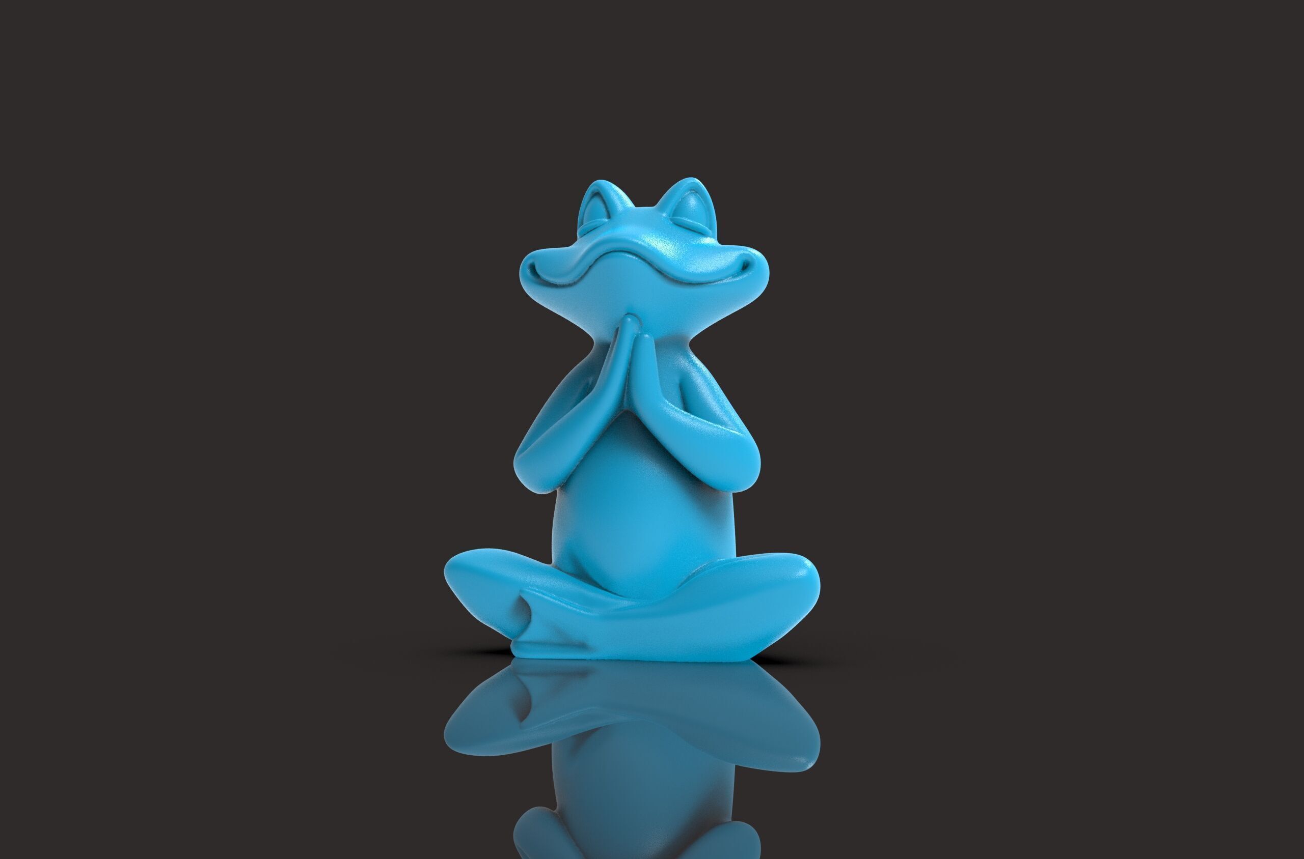 Meditation Frog Statues for Home Office Shelf Decor 3D print model_5