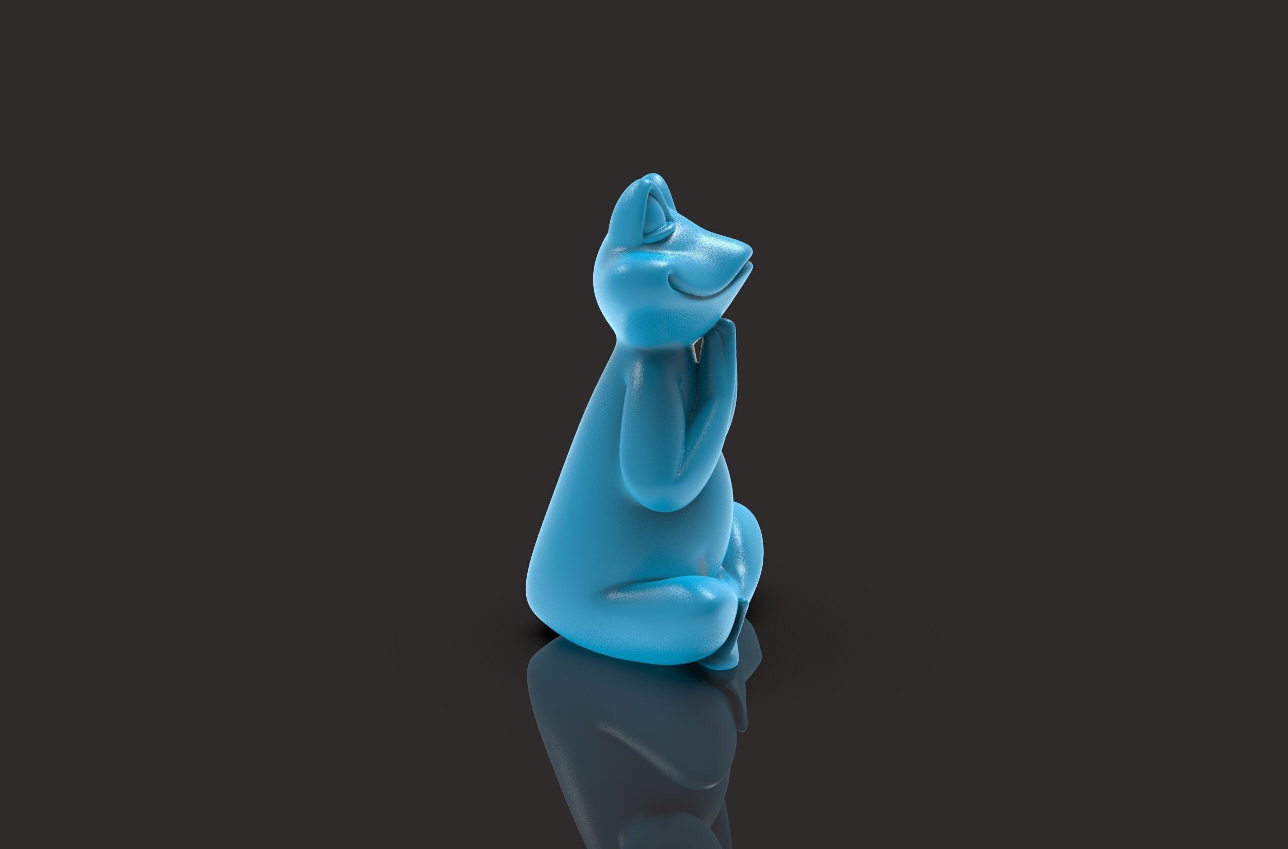 Meditation Frog Statues for Home Office Shelf Decor 3D print model_9