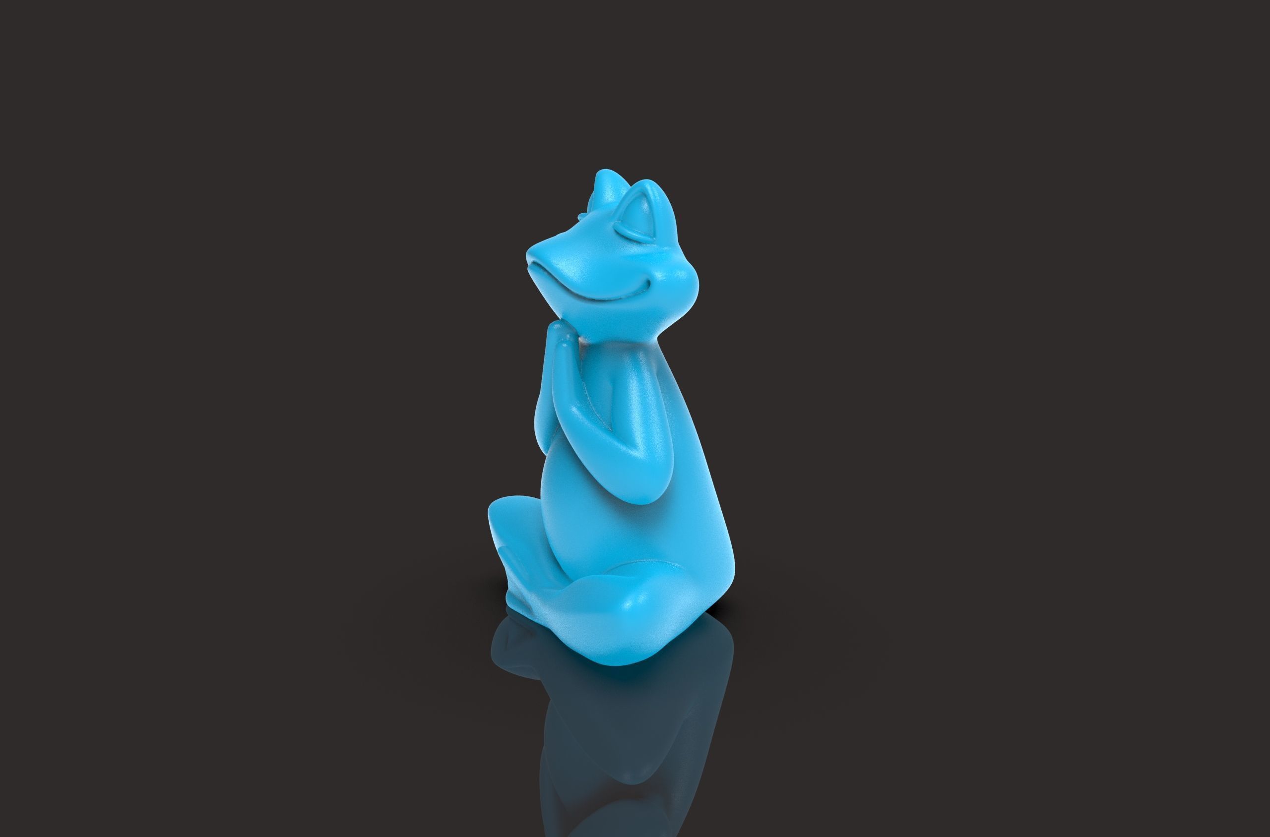 Meditation Frog Statues for Home Office Shelf Decor 3D print model_4