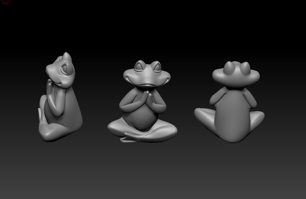 Meditation Frog Statues for Home Office Shelf Decor 3D print model_15