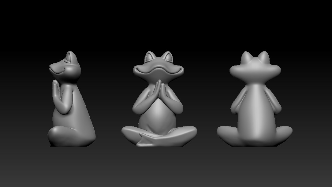 Meditation Frog Statues for Home Office Shelf Decor 3D print model_14