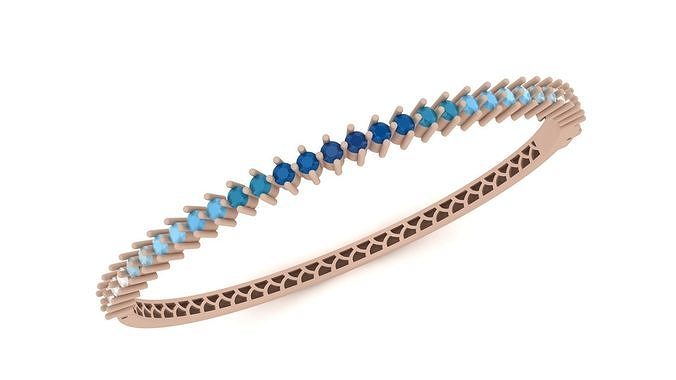 tennis Bracelet 0042 Bangle Diamonds - Sapphire 3D print model