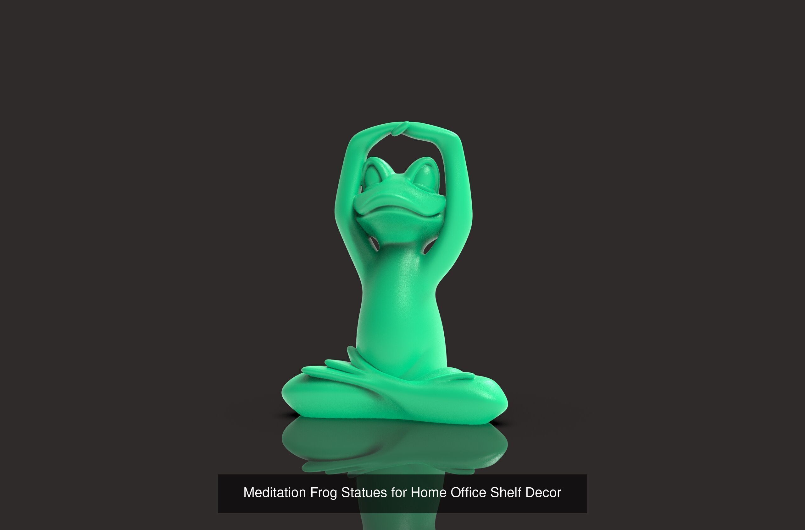 Frog Yoga Statues for Living RoomTable Office Bookshelf Shelves 3D Model Collection_2