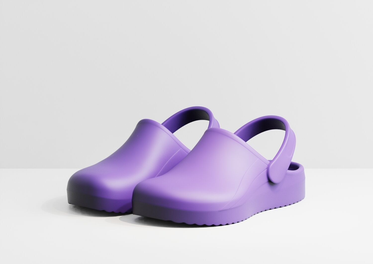3D Plastic Clogs - Crocs style Low-poly 3D model_1