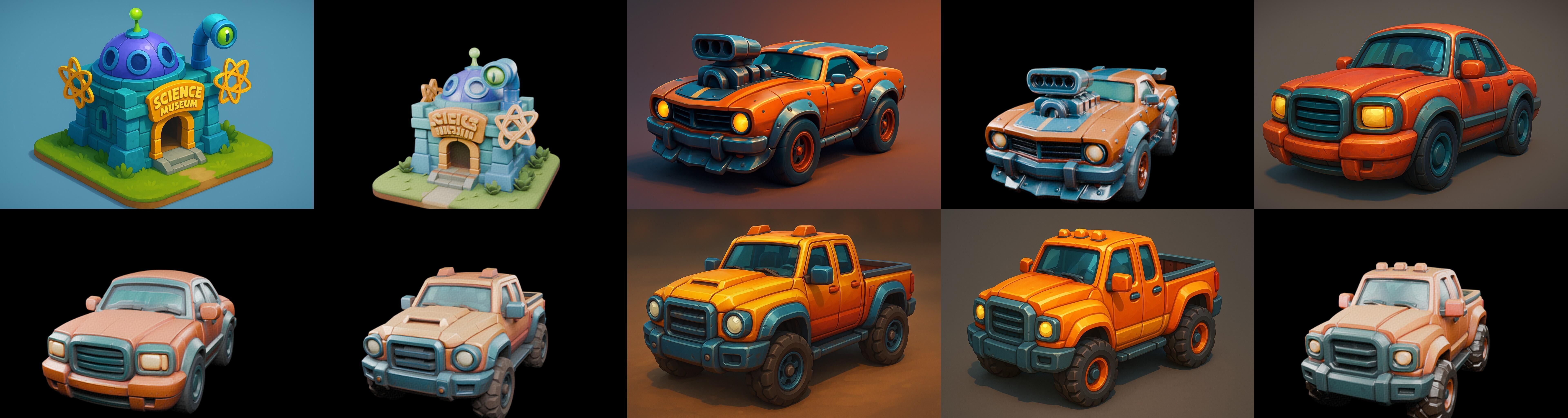 Stylized Car Advanced model bundle 8 pack 100 glb 3D model_3