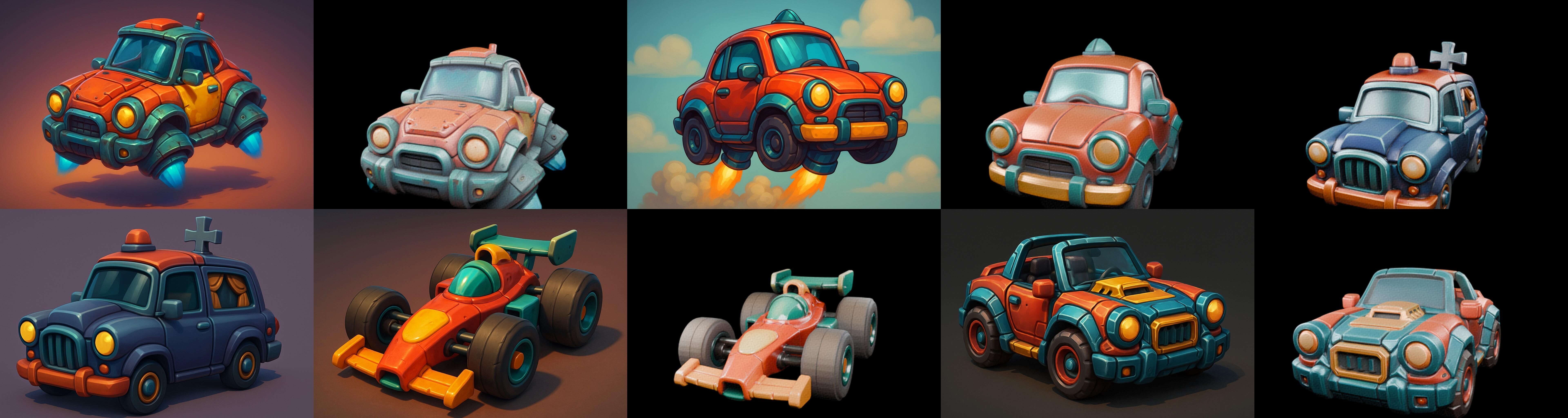 Stylized Car Advanced model bundle 8 pack 100 glb 3D model_17